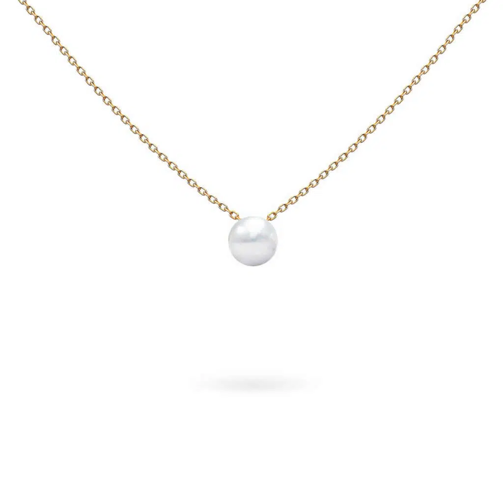 collier chaine perle unique 5 mm